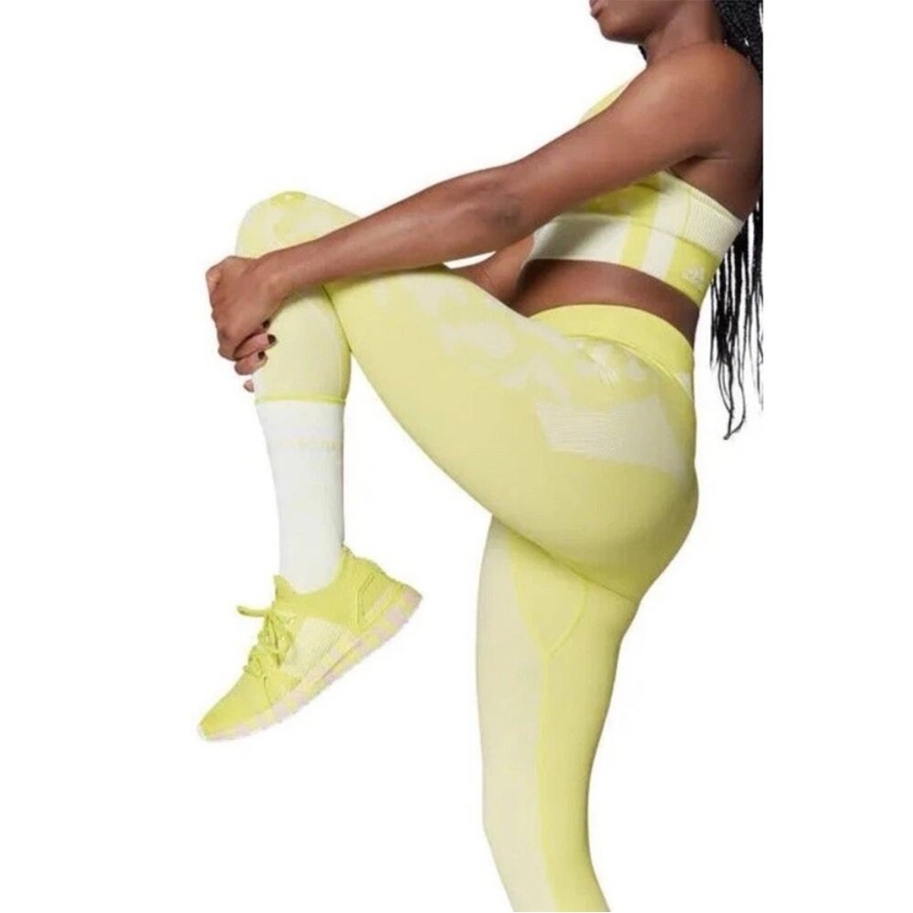 EUC Adidas Stella McCartney Yellow Leggings Medium - Picture 2 of 8